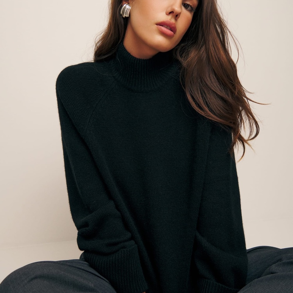 GARRET CASHMERE OVERSIZED TURTLENECK SIZE M BLACK